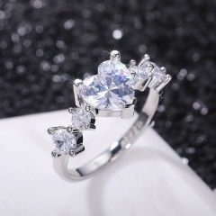 Wholesale Jewelry Simple Heart Zirconia Ring