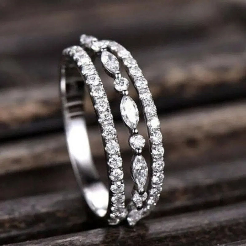 Wholesale Jewelry Simple Openwork Zirconia Ring