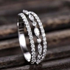Wholesale Jewelry Simple Openwork Zirconia Ring