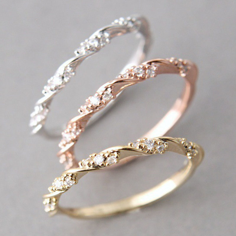 Wholesale Jewelry Creative Twist Rose Gold Ring
