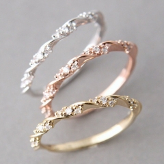Wholesale Jewelry Creative Twist Rose Gold Ring