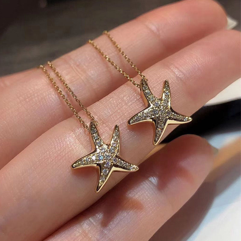 Wholesale Jewelry Simple Starfish Elegant Necklace Personality Fashion