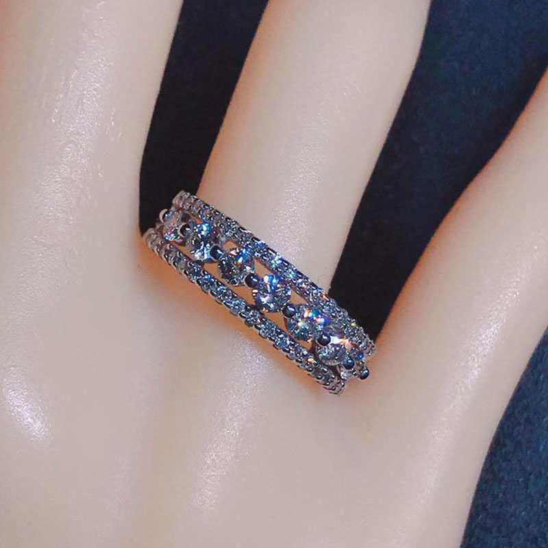 Wholesale Jewelry Openwork Single Row Zirconia Ring