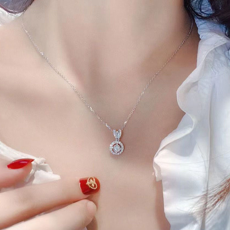 Wholesale Jewelry Classic Round Zirconia Pendant Necklace With Diamonds