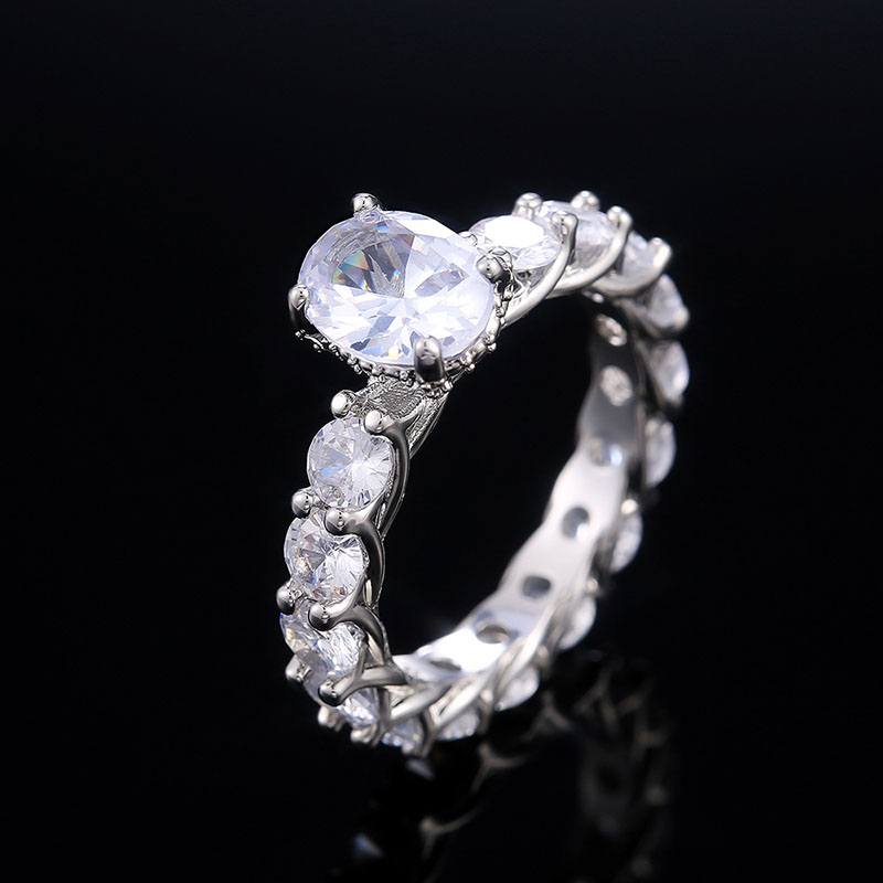 Classic Full Circle Zirconia Ring With Diamonds Distributor