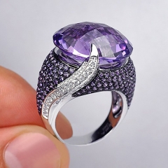 Classic Purple Zircon Ring Distributor