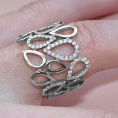 Exaggerated Personality Drop-shaped Openwork Micro-setting Ring Distributor