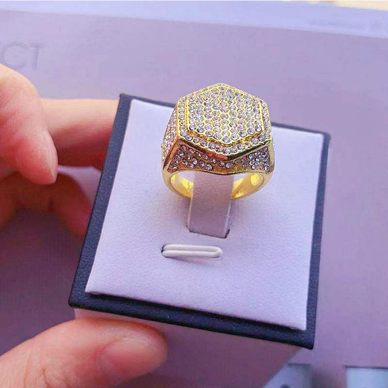 Wholesale Jewelry Alloy Full Diamond Diamond Ring