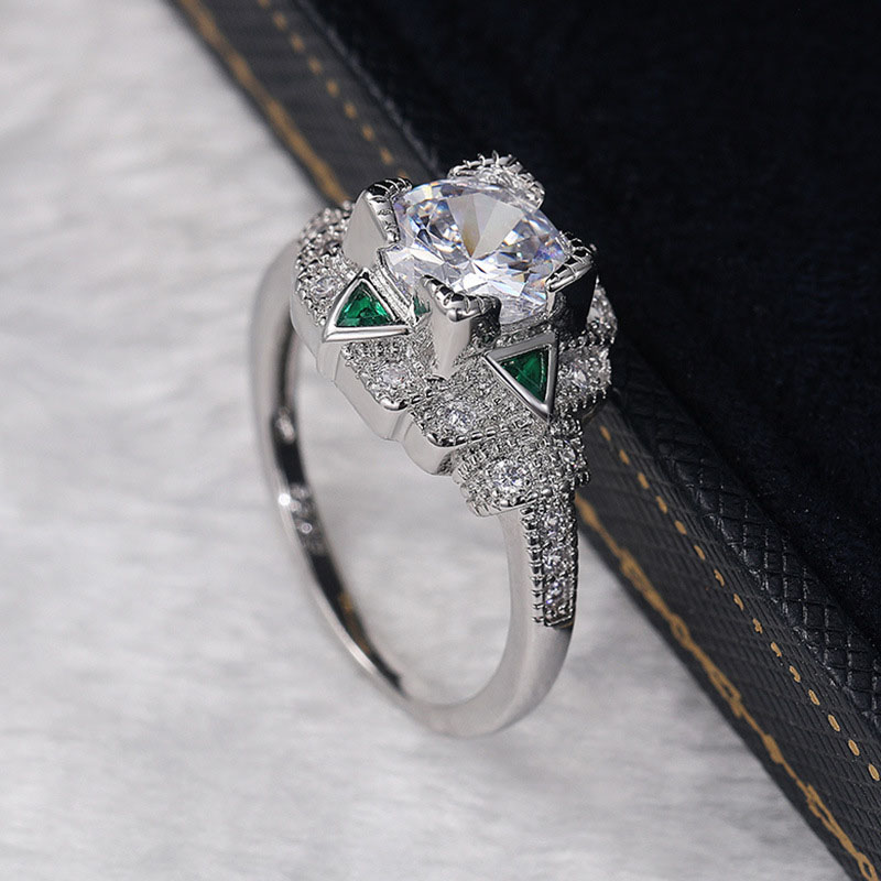 Vintage Emerald Zirconia Ring Wedding Distributor