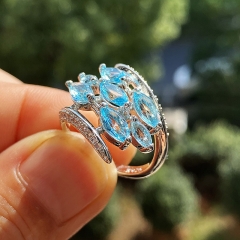 Simple Blue Artificial Gemstone Ring Distributor