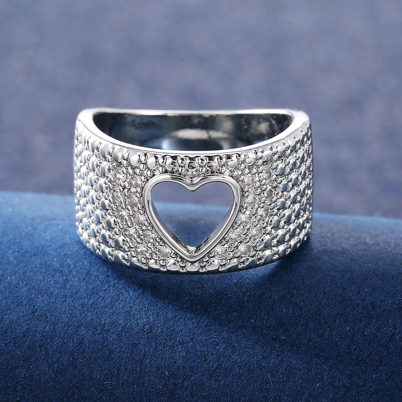 Exquisite Openwork Love Copper With Zirconia Ring Distributor