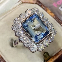 Vintage Zircon Silver Plated Gemstone Ring Distributor