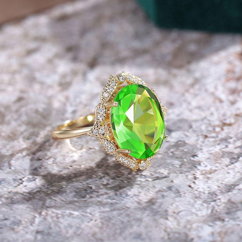 Creative Green Large Zircon Wedding Ring Distributor