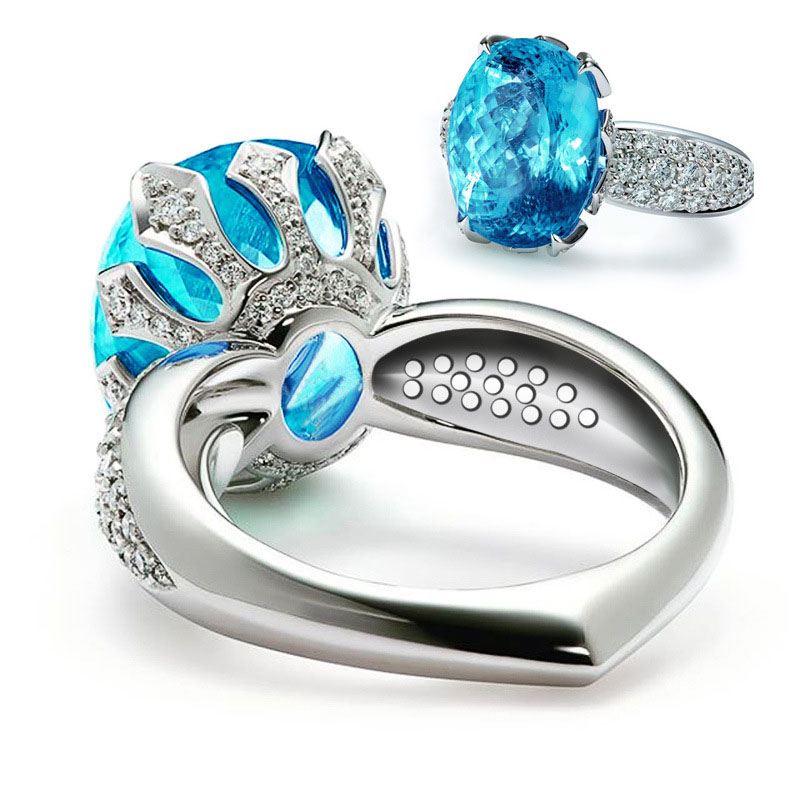 Fashion Ol Sparkling Zirconia Luxury Wedding Engagement Ring Distributor