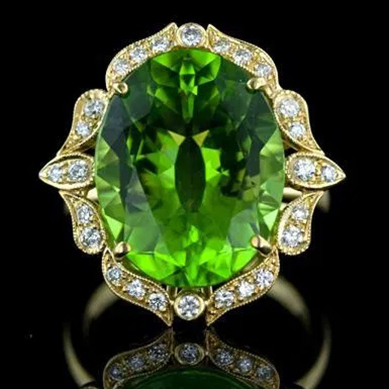 Creative Green Large Zircon Wedding Ring Distributor