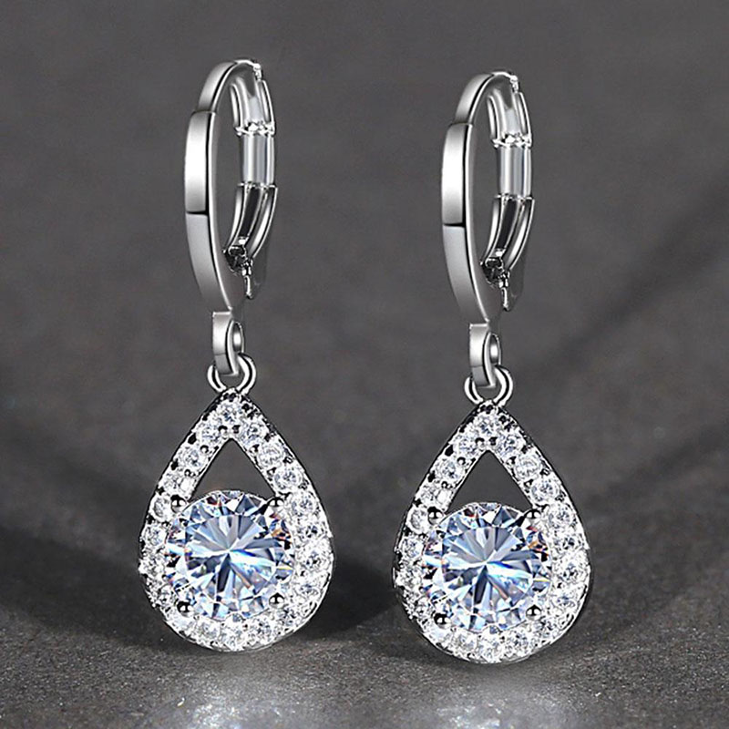Simple Angel's Tears Full Diamond Drop Earrings Supplier