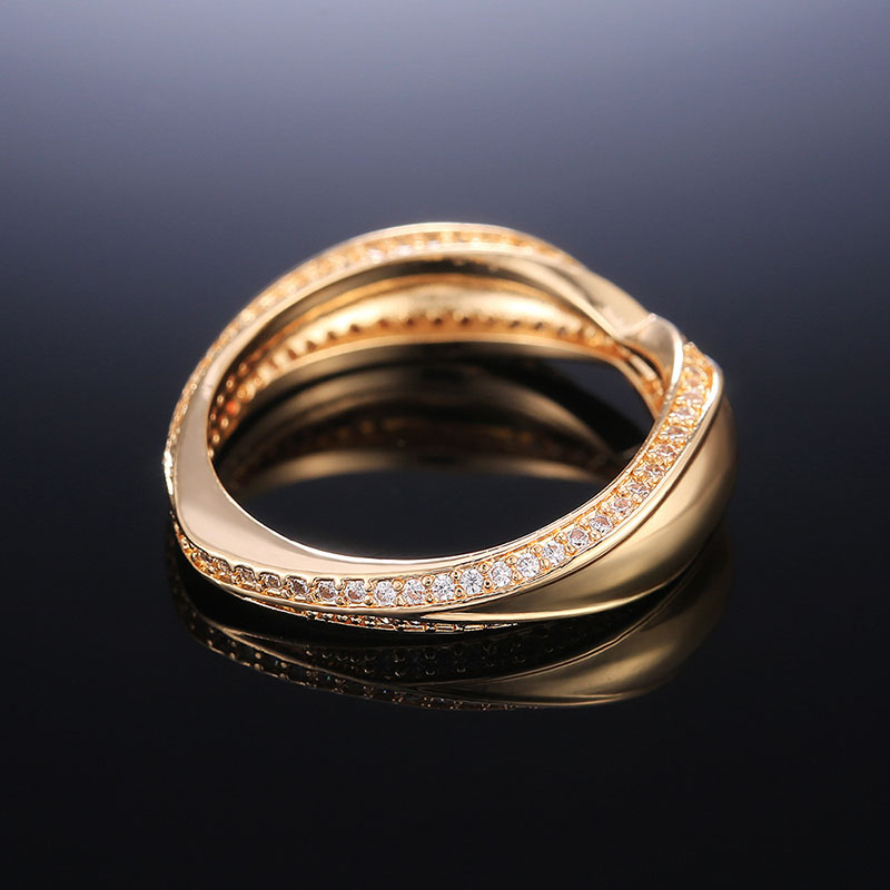 Exquisite Micro-set Zircon Flow Geometry Ring Distributor