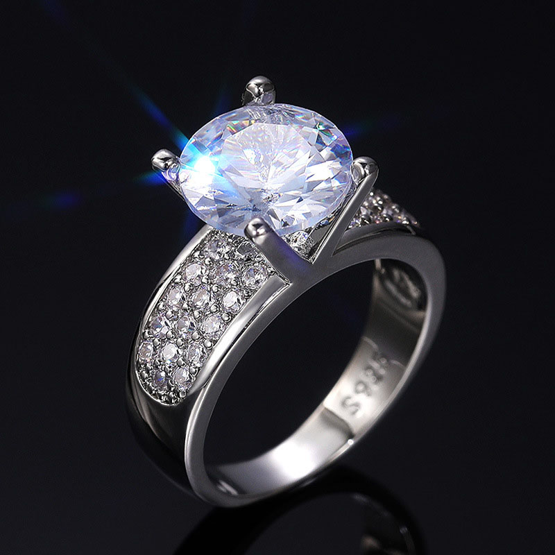 Wholesale Jewelry Fashion Creative Zircon Gemstone Wedding Ring