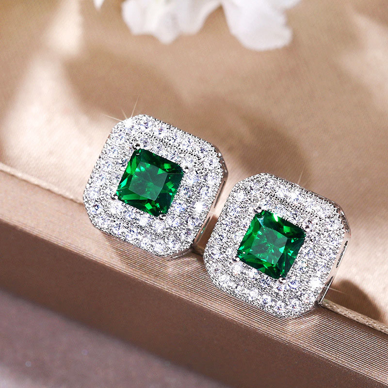 Fashion Classic Square Zirconia Copper Earrings Manufacturer