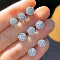 Wholesale Delicate Full Diamond Round Zircon Earrings