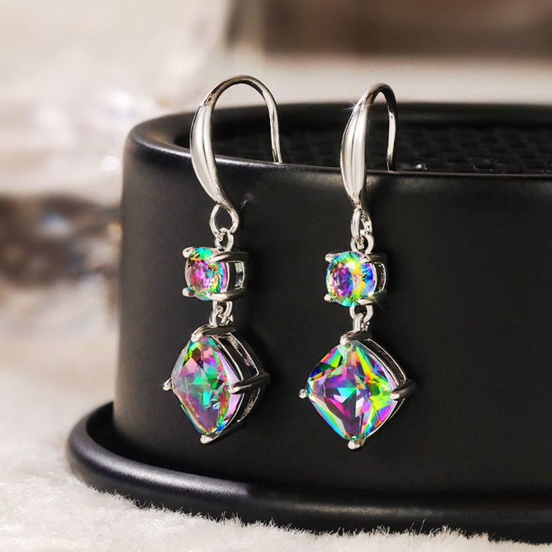 Glittering Coloured Zircon Earrings Long Airy Manufacturer