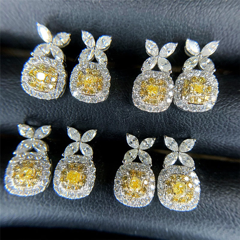 Wholesale Zirconia Earrings With Yellow Diamonds