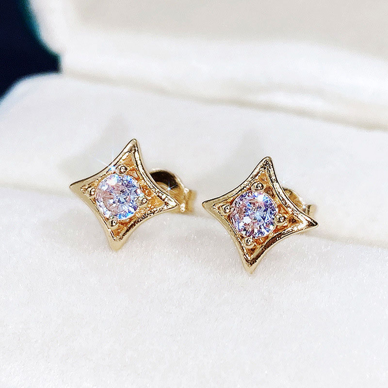 Wholesale Star Zirconia Geometric Diamond Earrings