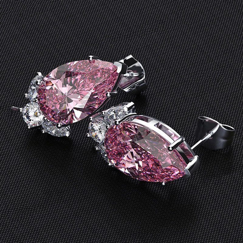 Wholesale Pear Shaped Drop Studs Airy Earrings Delicate Zirconia