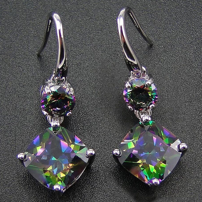 Exquisite Coloured Zirconia Geometric Earrings Earrings Manufacturer