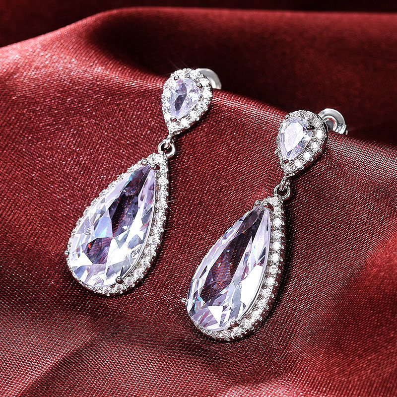 Exaggerated Long Size Drop Zirconia Earrings Manufacturer