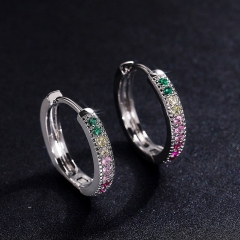 Fashionable And Simple Seven-coloured Zirconia Earrings Manufacturer