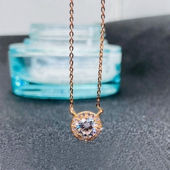 Wholesale Simple Rose Gold Zirconia Necklace