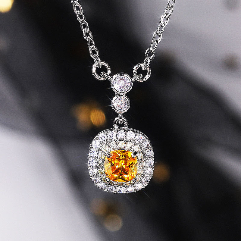 Hundreds Of Yellow Diamond Zircon Pendant Necklaces Manufacturer