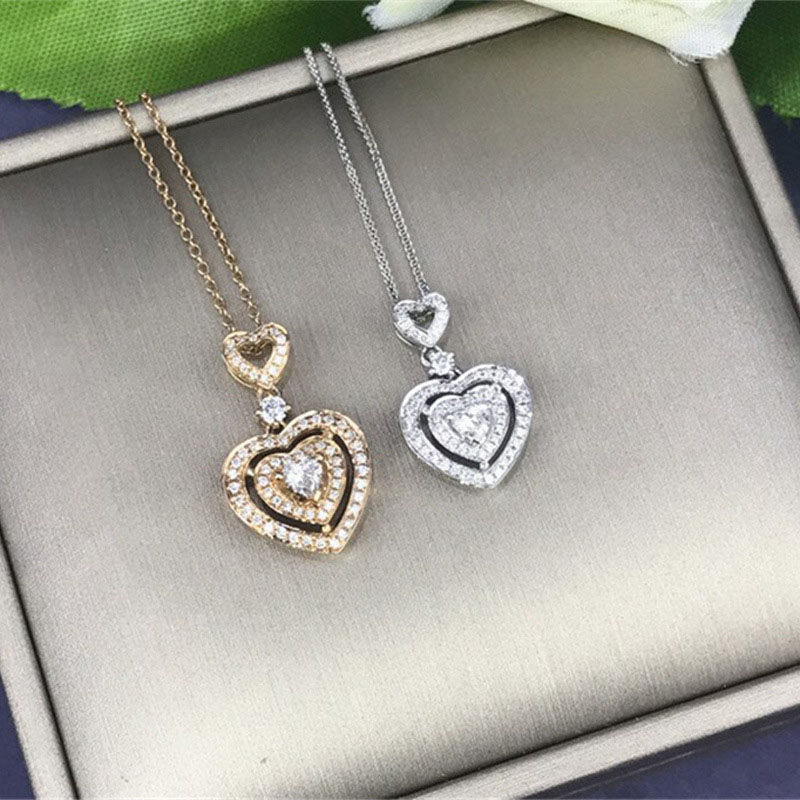 Wholesale Heart Zircon With Diamond Bridal Necklace