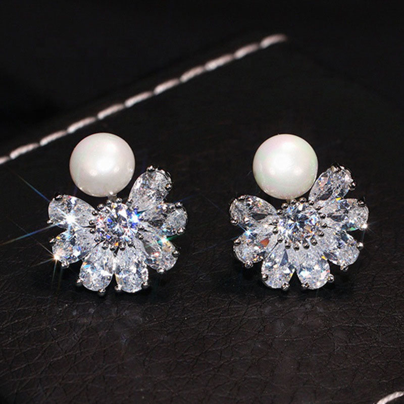 Snowflake Zirconia Pearl Earrings Manufacturer