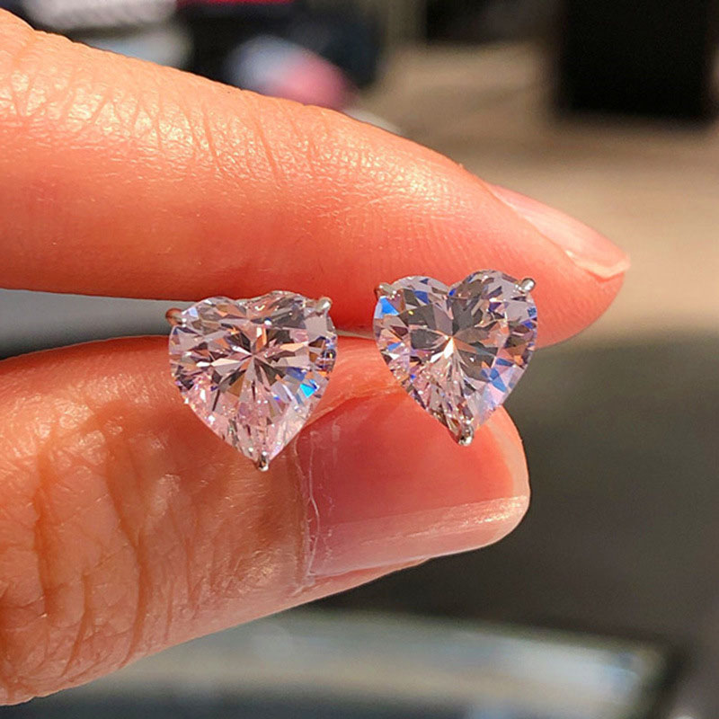 Wholesale Fashion Mini Heart Zirconia Stud Earrings