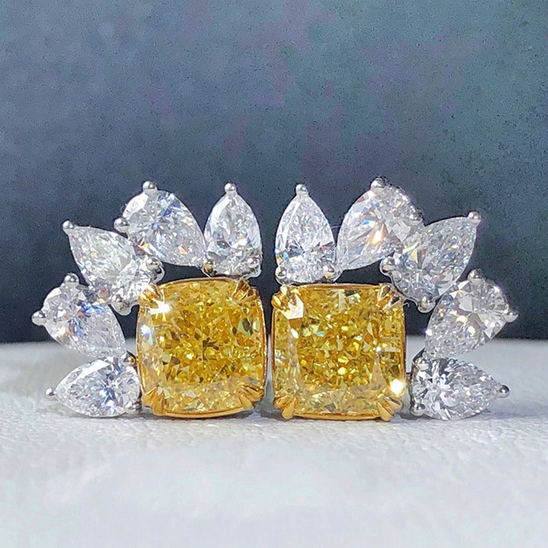 Wholesale Exquisite Zirconia Drop Earrings With Yellow Diamonds