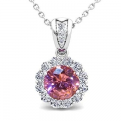 Zirconia Necklace With Pink Diamonds Manufacturer
