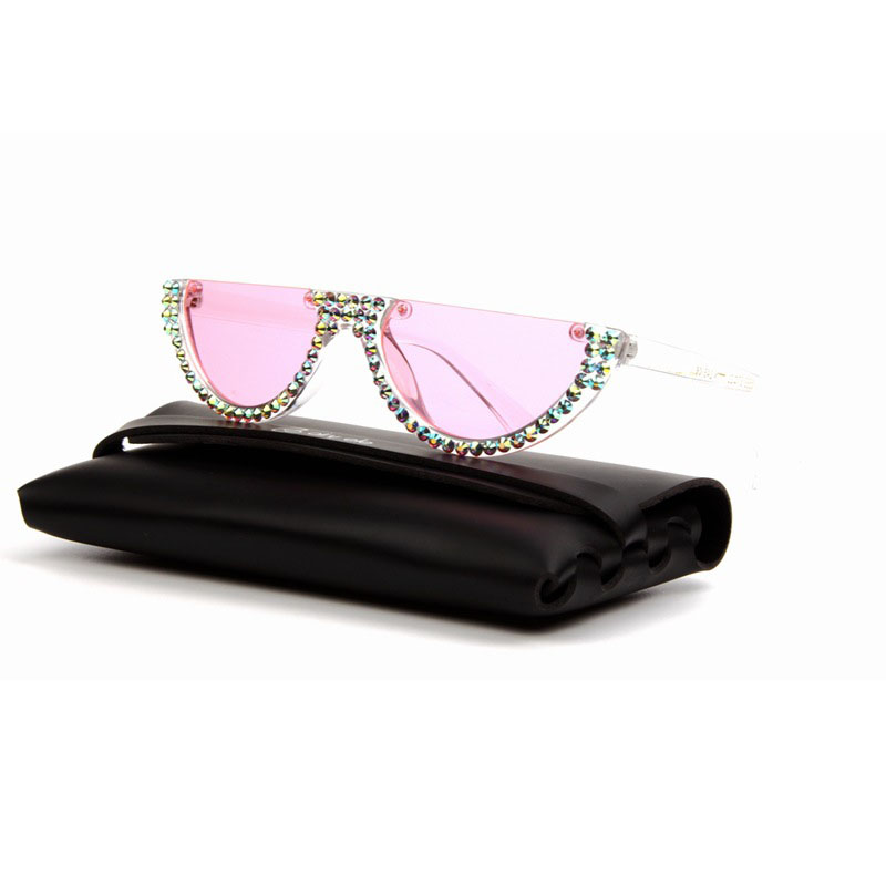 Half-frame Sunglasses Cat-eye With Diamonds Candy Colour Distributor