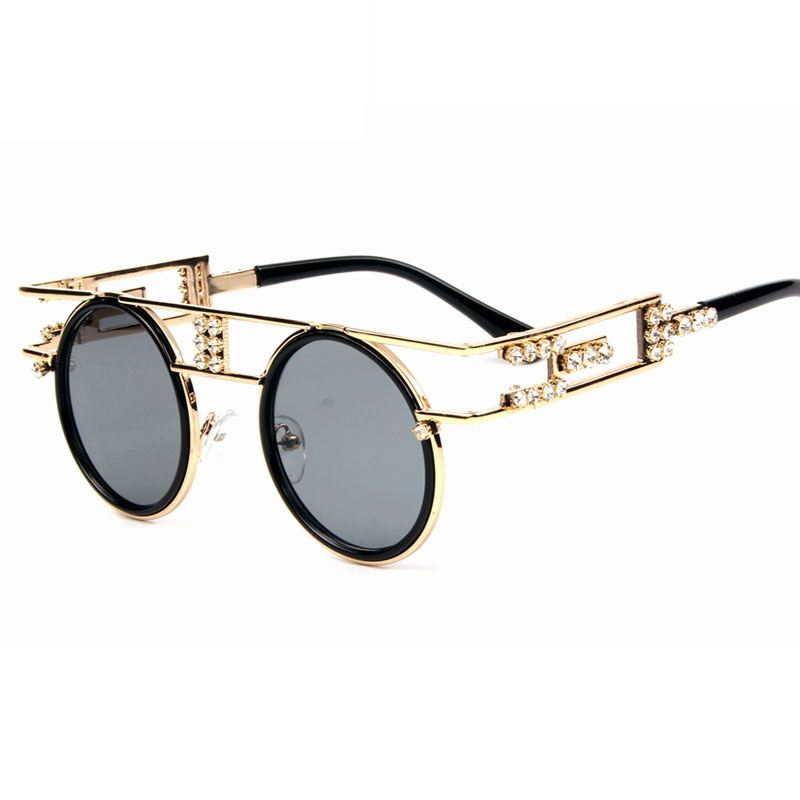 Small Round Frame Sunglasses With Diamond Encrusted Sunglasses With Hollow Temples Distributor