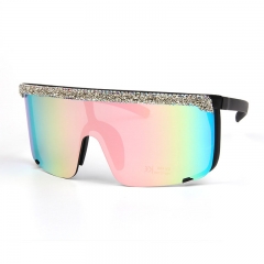 Sunglasses Windproof Large Frame Crushed Stone And Diamond Encrusted Goggles Distributor