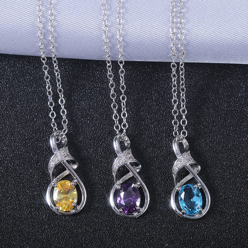 Geometric Claw Set Zirconia Gemstone Necklace Manufacturer