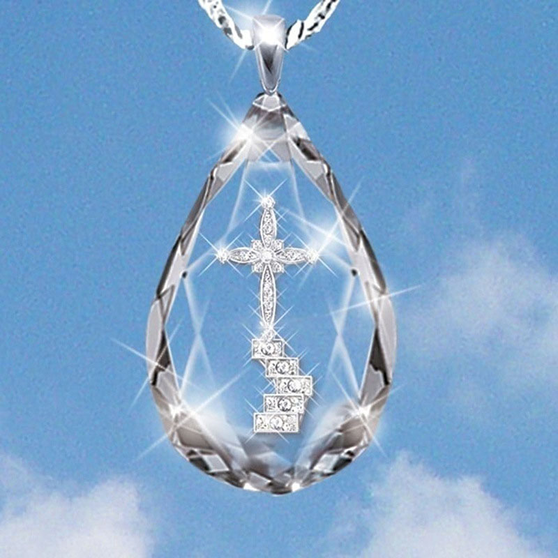 Crucifix Heavenly Steps Pendant Necklace With Diamonds Manufacturer