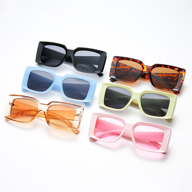 Retro Square Sunglasses Rice Nail Candy Colour Supplier
