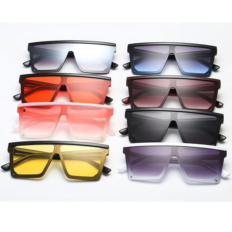 Wholesale Fashion Large Box Sunglasses Gradient Colour One Piece Glasses