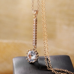 Simple Medium Length Zirconia Pendant Necklace Manufacturer