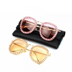 Wholesale Small Frame Sunglasses With Rhinestones Marine Lenses