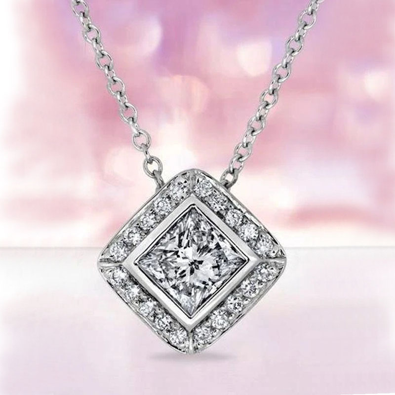 Elegant Diamond Zircon Pendant Necklace Full Of Diamonds Popular Manufacturer