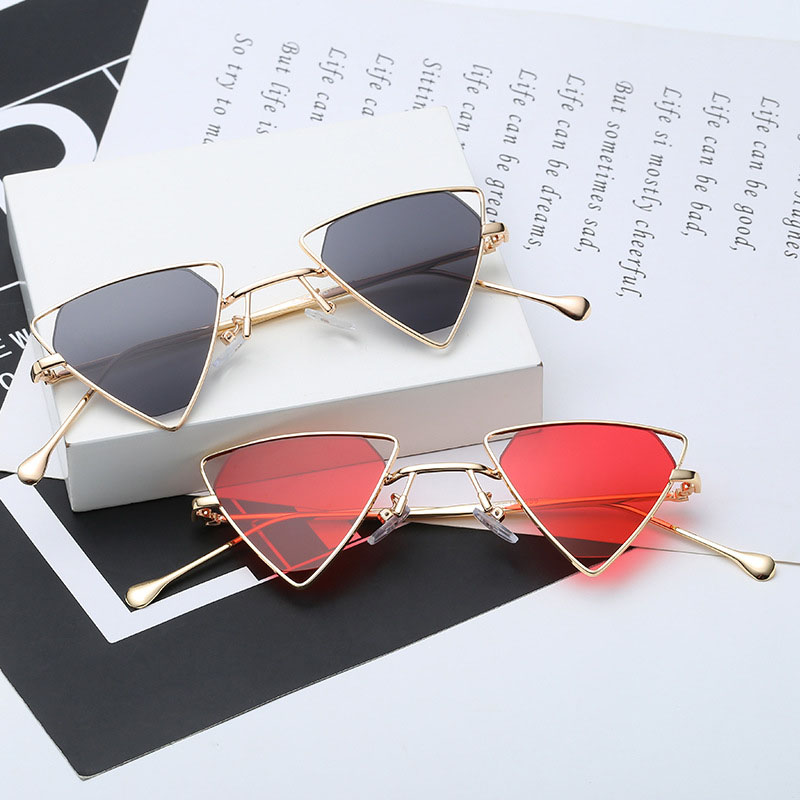 Wholesale Punk Triangle Sunglasses Trendy Metal Hollow