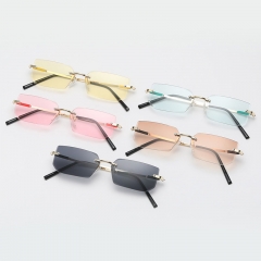 Fashion Square Rimless Sunglasses Rice Nail Supplier